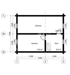 Проект дома из бревна 8х9 № ДиБ-64